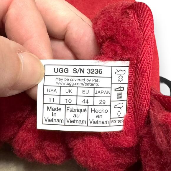 UGG Red Neumel Uggplush Wool Blend Lining Lace Up Chukka Boots Men's Size 11 - Picture 13 of 13